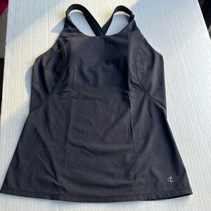Athletic crisscross tank top.